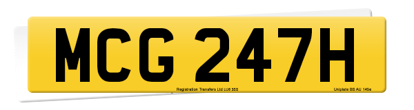 Registration number MCG 247H